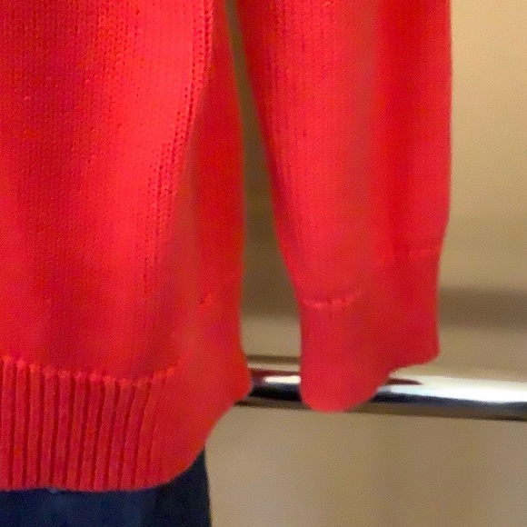 Ralph Lauren Lauren Active 100% Cotton Knit Red Sweater with Cowl Neck - Picture 11 of 13